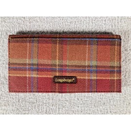 Longaberger  RETIRED  "TOBOSO PLAID " CHECKBOOK COVER - NEW