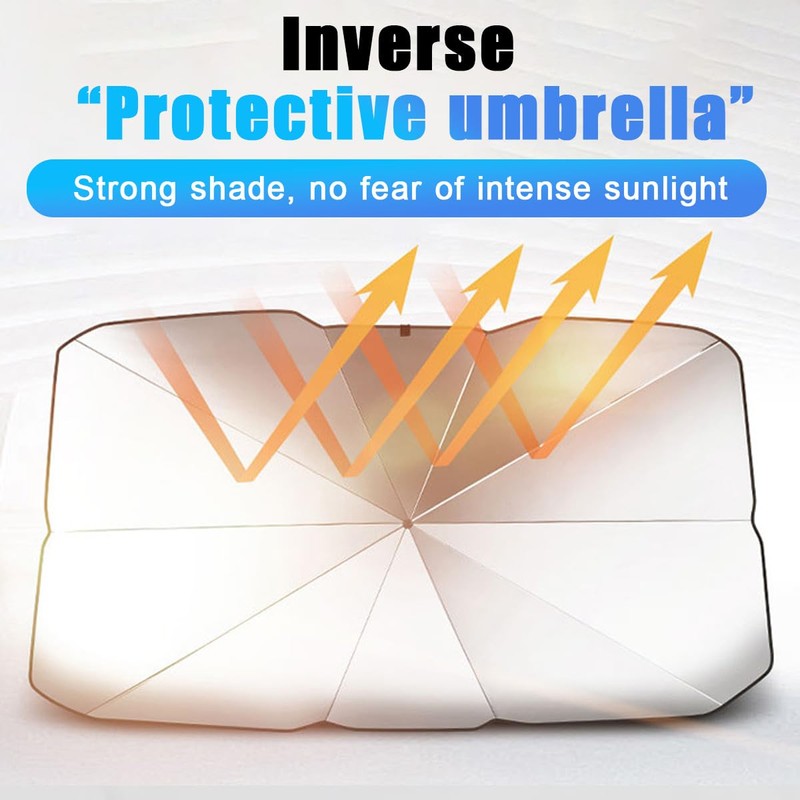UHANBUT Car Windshield Sunshade Umbrella, Foldable Reflective Vehicle Front Window