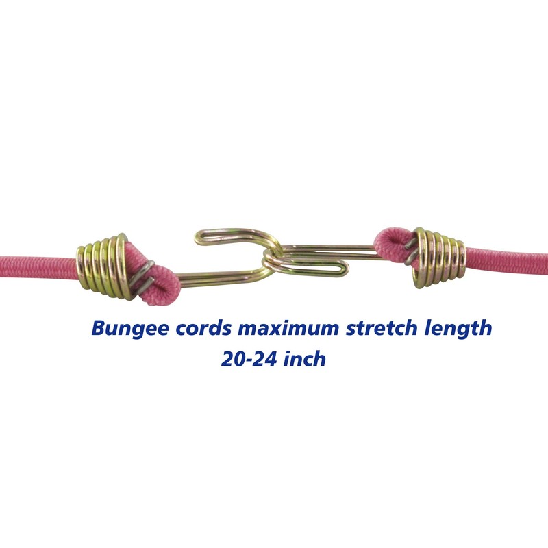 Marcobrothers Multipurpose Mini Bungee Cord with Steel Hook for Tarps,