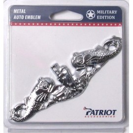 PATRIOT Navy Submarine Warfare Enlisted Metal Auto Car Emblem 5" Military >NEW<