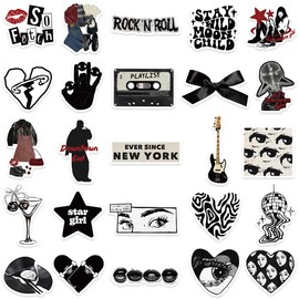 Pack of 50 Rock Band Punk Stickers, Classic Rock Sticker Pack for Adults Cool Metal Punk Music Stickers for Guitar Laptop Skateboard (ROCK5)