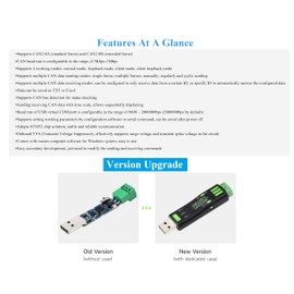USB to CAN Adapter Board STM32 Chip Solution, CAN Baud Rate 5kbps~1Mbps is Configurable, Compatible with Raspberry Pi Jetson Nano Linux Systems, Support Windows XP/7/8/10/11, Multiple Working Modes