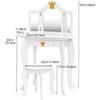 GAOMON Kids Vanity, Girls Vanity Table with Tri-Folding Mirror,Stool &