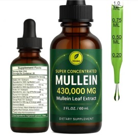 Mullein Leaf Herbal Drops with Marshmallow Root for Lung Health, Immune Support & Detox, Natural Dietary Supplement for Wellness