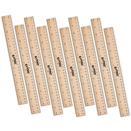 Rulers 12 Inch, Rulers Bulk Wooden Ruler for Kids 4 Pack Great for School, Classroom, Imperial and Metric Measurements for Office and Home