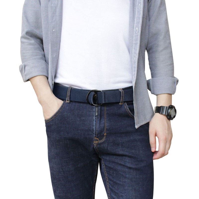 ITIEZY Canvas Work Belt, Men's Belt Without Holes Continuously Adjustable