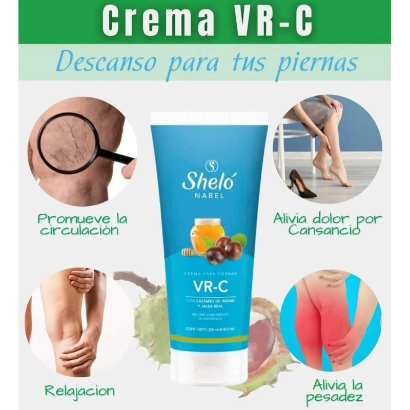 Pack 2 Vr-c Crema Para Varices Shelo Castaña De Indias