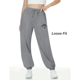 EXARUS Girls' Sweatpants 3 Pack Sweat Pants Kids with Pockets Drawstring Baggy High Waisted Preppy Cute Joggers Youth 12Y