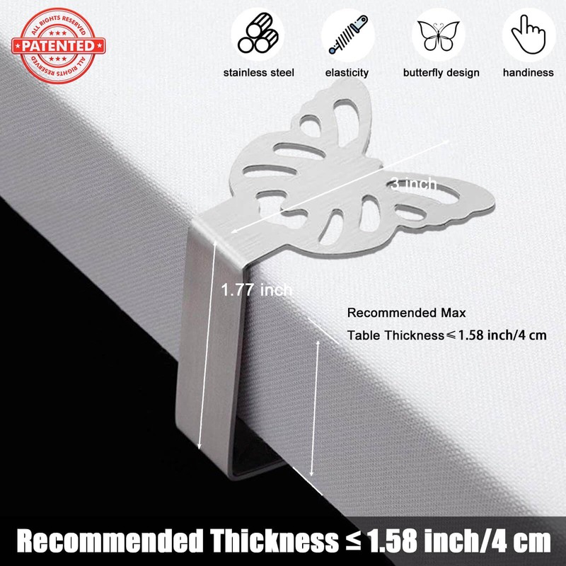 Table Cover Clamps Tablecloth for Thick Tables, Garden Table, Restaurant,