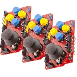 AZDelivery 3 x PS2 Joystick Shield Game Pad Keypad V2.0 Compatible with Arduino and Raspberry Pi