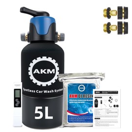 Spotless Water System for car wash,Pre-Filled with DI Resin, DI Water System,Garden Hose Quick Connector, Deionized Water System for RV, Vehicles, Motorcycles, Bikes, Boats, (akmjs-BP-5L)
