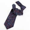 Alizeal Mens 3.15inches Flower Patterned Tie with Floral Printed Pocket