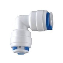 Realgoal 1/4" Push Fit Tube x1/4" Tube Push Fit Union Elbow Quick Connector Tube Fittings for RO Water Reverse Osmosis Filter System(Pack of 5)
