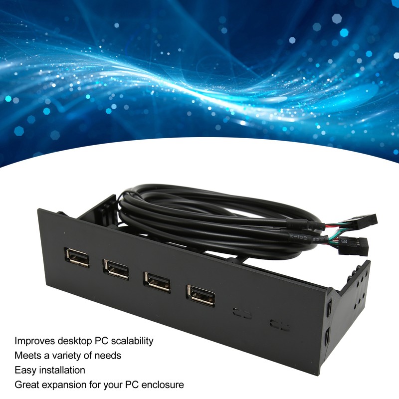 5.25 Inch USB2.0 Hub Front Panel Multifunctional 4 Ports 19pin