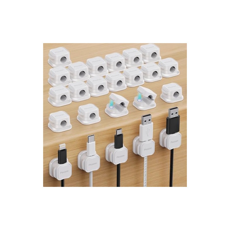 Picozon Magnetic Cable Clip Organizer - 24 Pack for Home