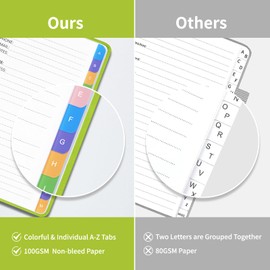 Address Book with Alphabetical Tabs-Address and Password Book for Seniors - Hardcover Spiral Bound Phone Book- Record Contacts,Website Login Passwords, Special Days -5.7" x 7.7", Grass Green