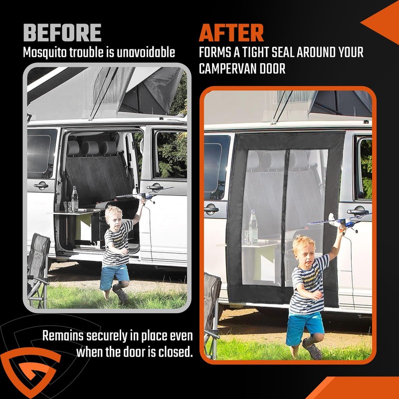 GEARCELL Magnetic Mosquito Net fit For VW T5 T6 Only,
