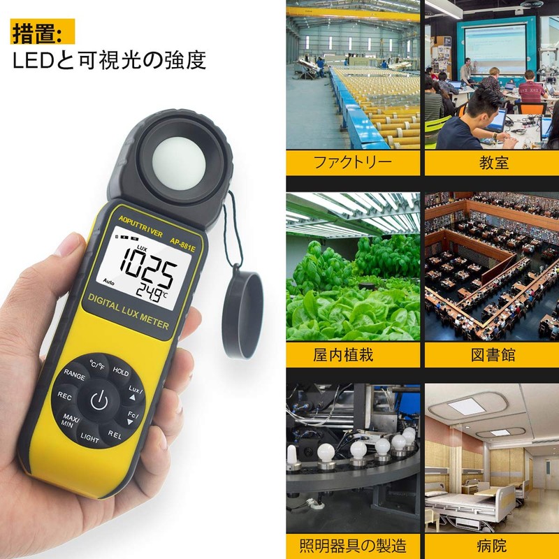 AOPUTTRIVER AP-881E Illuminance Meter, Jis Standard, High Accuracy Measurement Ambient