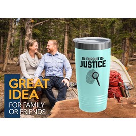 Detective Teal Edition Viking Tumbler 20oz - In pursuit of - Police Officer Cop Patrol Detective Sheriff Law Enforcement Police Academy Student Police Chief