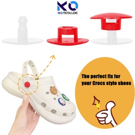 KOTESLLOE 8 Sets Replacement Rivets for Croc, Replacement Parts for Croc, Accessories Help You Repair Instead Replace a New Pair of Croc, Rivets for Croc Strap Replacement, Red