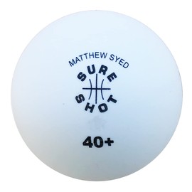 Sure Shot Matthew Syed Bulk Table Tennis Balls - box of 144,White,40mm