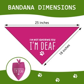 I'm Not Ignoring You I'm Deaf Dog Bandana for Large Medium Small Dogs Deaf Accessories Pet Triangle Scarf Funny Dog Bandana Gifts Photo Prop Pet Scarf Accessories Christmas Puppy Gifts