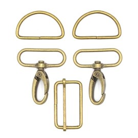 Die Stofftante Bag Accessory Kit | For 40mm Wide Webbing | 5 Colours, Metallic Gold, 40 mm