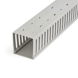 StarTech.com Open Slot Cable Management Raceway with Cover, 3"(75mm)W x 3"(75mm)H - 6.5ft(2m) length - 1/4"(8mm) Slots, PVC Network Cable Hider/Wall Wire Duct, Max 200 Cables, UL Listed, TAA