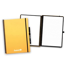 BAMBOOK Colourful Notebook - Yellow - A4 - Blank & Lined - Reusable Notebook, Notepad, Reusable Notebook, Erasable Whiteboard Notebook