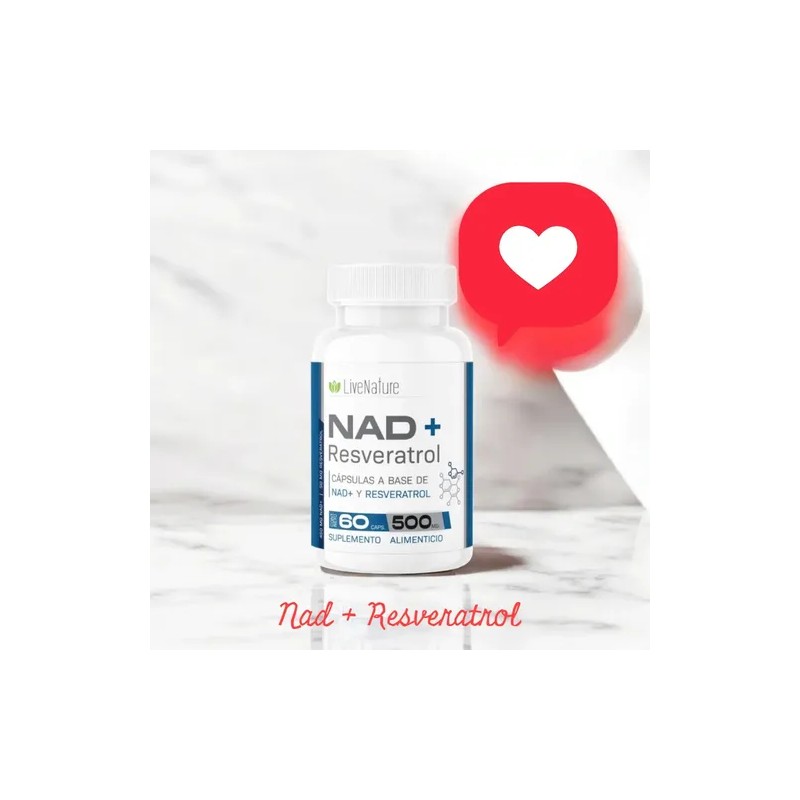 Nad Resveratrol 2 Piezas Livenature Antioxidante Nad Sin Sabor