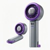 AChoice4U Portable Handheld Fan with Ice Compress with Hook (Purple-Grey)