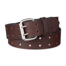 Dickies Men's Big and Tall Leather Double Prong Belt, Brown, 3X (Waist: 48)