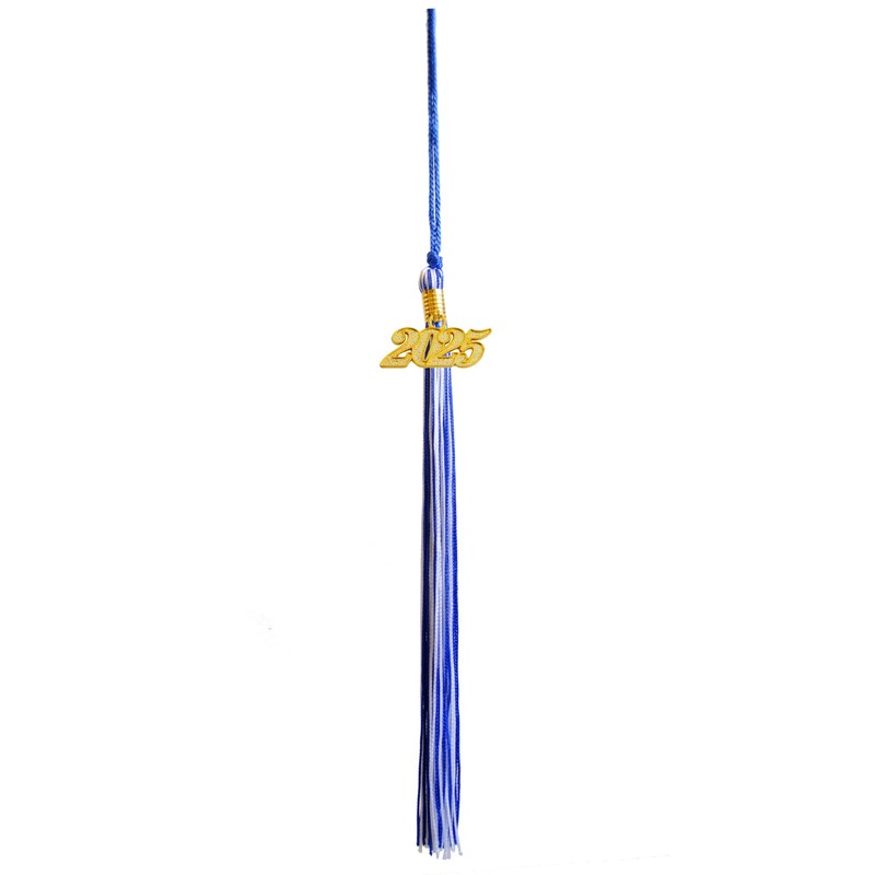 GRADFTY 2025 Tassel Graduation, Blue and White Tassel 2025