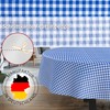 Fabric Tablecloth Washable Table Linen Tablecloth Cotton Polyester Vichy Blue