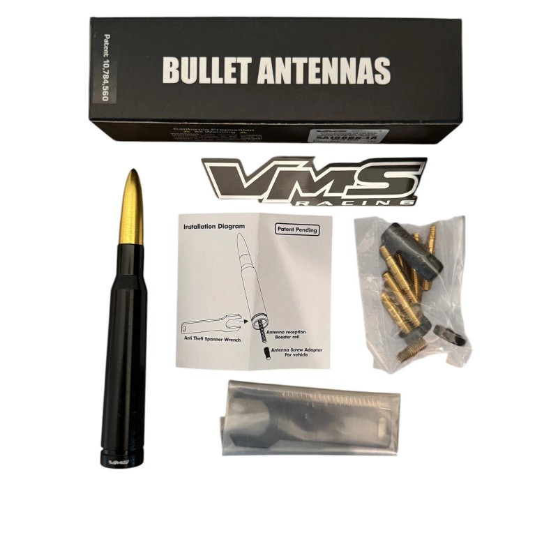 VMS Black and Gold Bullet Antenna For Ford F150 and