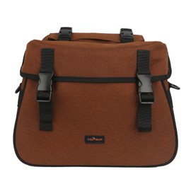 TOURBON Nylon Double Pannier Shoulder Bags Bicycle Rear Rack Trunk Motorcycle Tail Seat Bag - Brown