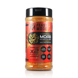 MOAB Honey Habanero Seasoning | Feast Mode Flavors 10oz Master Edition | Mother Of All Barbeque Spice Blend | Low Sodium | Low Calorie | Zero Artificial Fillers Binders or Dyes | Natural Meal Prep Flavoring | Savory Sweet Spicy Mix With Real Powdered Honey and Sundried Habanero Pepper great for Steak Chicken Pork Beef Fish Roasted Vegatables Rice Eggs and more!
