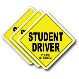 Stickers Decals 3 Pack Student New Driver Please be Patient Bumper Sticker Decal car Truck Vinyl