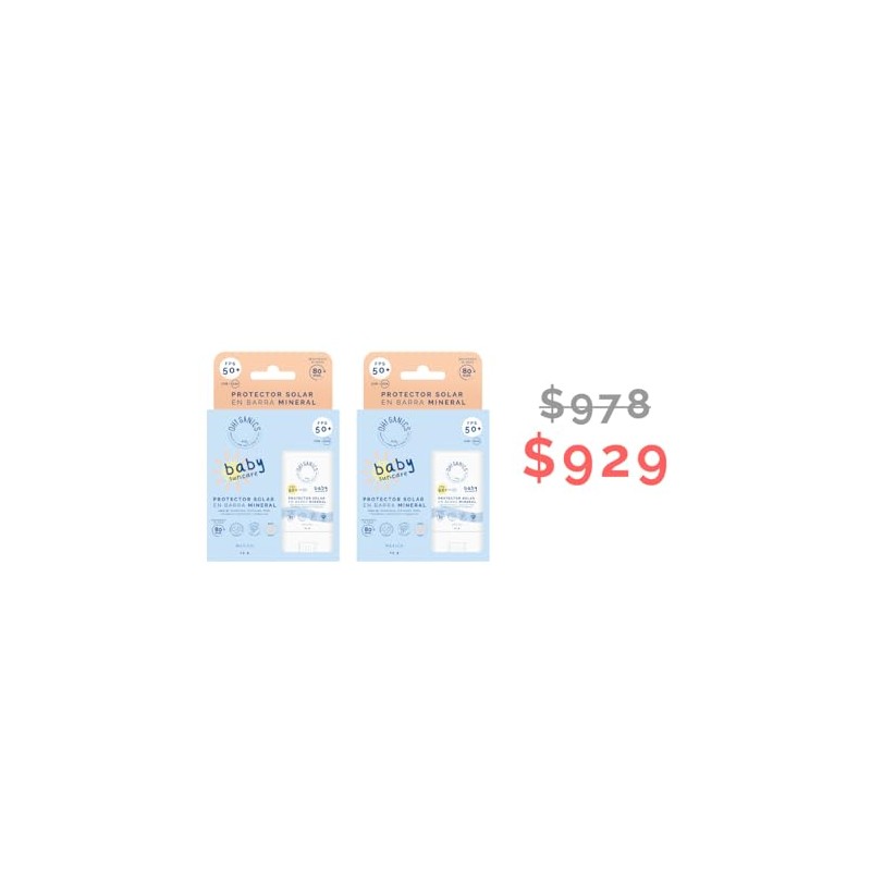 OH! GANICS Pack de 2 Protector Solar Mineral en Barra