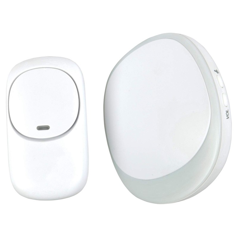 Mercury Single Receiver Wireless Plug-in Doorbell with LED Alert &