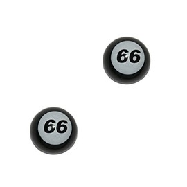 Set of 2 Valve Caps – 66 Sixty Six – in Black for Motorcycle
