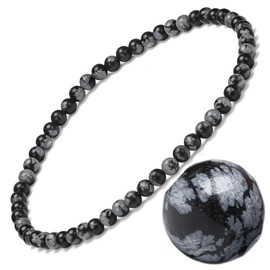 EUMENIDES Women's stone anklet, tiger's eye anklet, tourmaline, obsidian anklet, agate anklet, 9.45 inches, 6 mm/4 mm, 24 cm, Stone