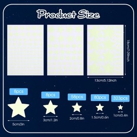 BOHUIZ 469 Pcs Glow in The Dark Stars for Ceiling, Ceiling Stars Glow in The Dark Wall Stickers Glow Star for Nursery Bedroom Living Room Decor