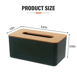 DOVORSY Tissue Box Holder, Tissue Box Cover Rectangle,Cube Square Box for Bathroom Vanity, Countertops, Dressers, Parlors and Offices,Night Stand(Green Large 8.7x4.8x4)