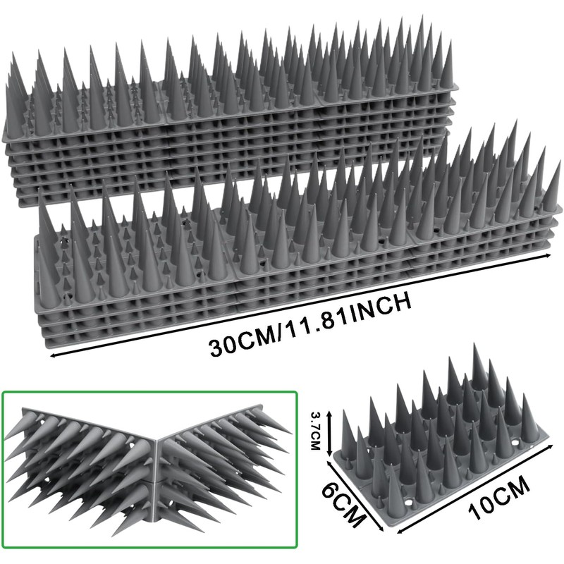 10Packs 9.84 Ft Bird Deterrent Spikes Strips Bird Spikes for