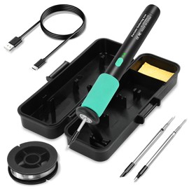Daakro Wireless Soldering Iron Set - Lötkolben Set With Stand, Wireless Soldering Tips and Soldering Stand with Adjustable Temperature