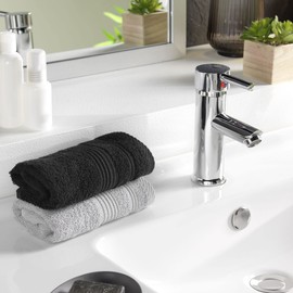 Douceur d'Intérieur, Tendresse Guest Towel (30 x 50 cm) Black Sponge Plain