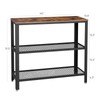 VASAGLE 40" Industrial Console Table, 3 Tier Entryway Table with