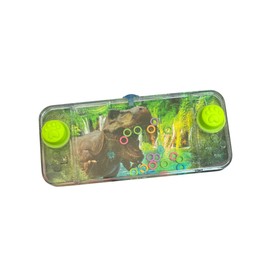 Dinosaur Water Feature 2 Buttons Colored Rings Travel Toy for Kids T-Rex and Velociraptor (T-Rex 1-3)