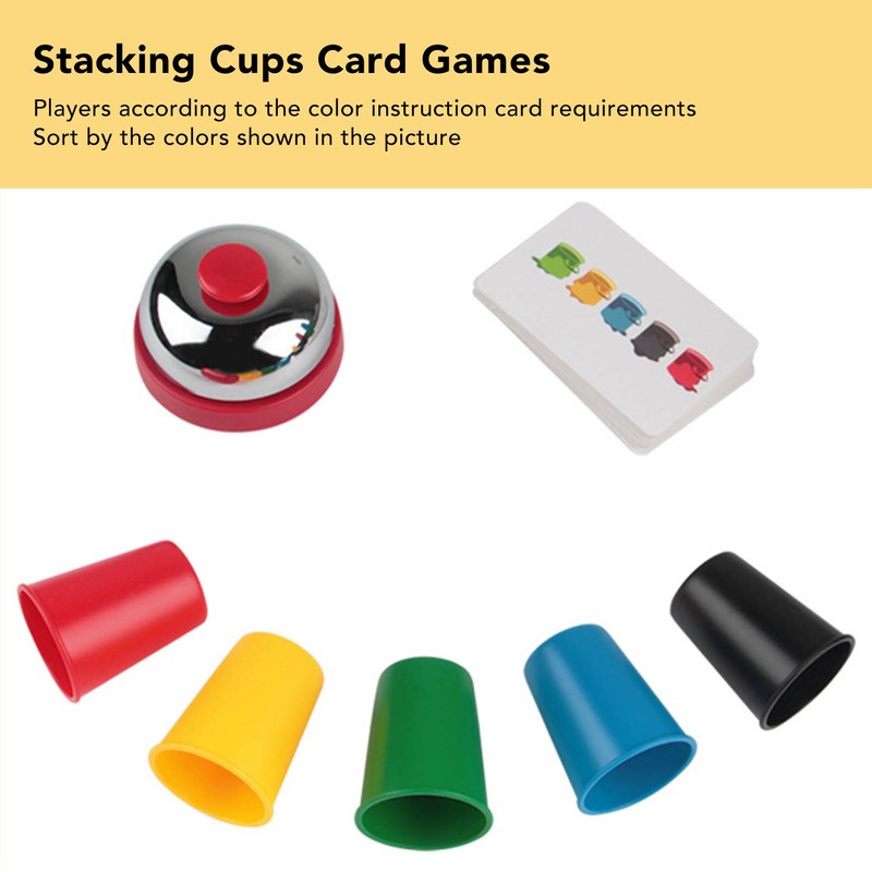 Stacking Cups Card Games Toy Early Educational Training Colorful Interactive